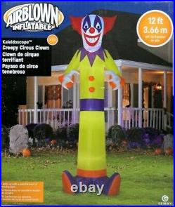 Halloween Gemmy 12 ft Kaleidoscope Creepy Circus Clown Airblown Inflatable NIB
