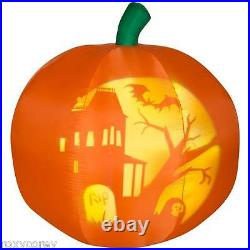 Halloween Gemmy 5 ft H Panoramic Projection Pumpkin Airblown Inflatable NIB