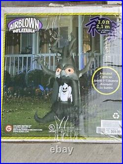 Halloween Gemmy 7 ft Ghostly Tree withGhost Airblown Inflatable Rare 2013