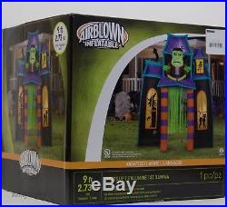 Halloween Gemmy 9 ft Lighted Animated Haunted House Archway Airblown Inflatable