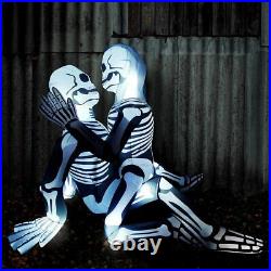 Halloween Ghostly Skeleton Bride/groom Led Inflatable Airblown Grave Yard Decor