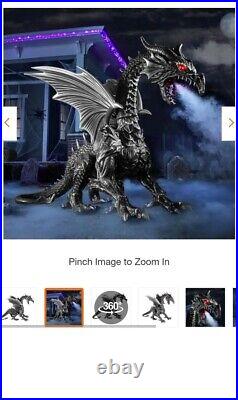 Halloween Giant Animated Black Silver Dragon Home Depot Exclusive SOLD OUT