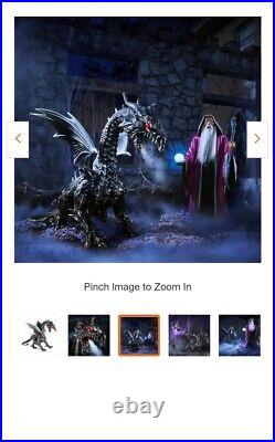 Halloween Giant Animated Black Silver Dragon Home Depot Exclusive SOLD OUT