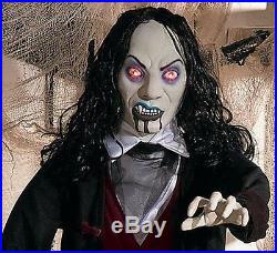 Halloween Goth Vampire Prop with Flashing Eyes & Telescoping Pole 18 x 5ft