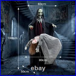 Halloween Halloween Animated Standing Witch with Floating Ghost Decoration
