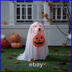 Halloween Haunted Living 24-in Lighted Labrador Retriever Dog with Cape 5278839
