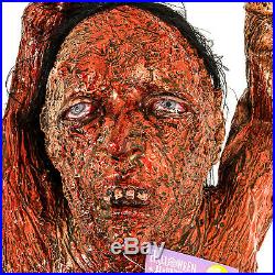 Halloween Haunters Hanging Latex Tortured Burnt Zombie Girl Prisoner Corpse Prop