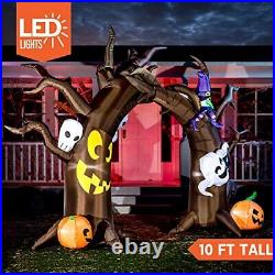 Halloween Inflatable 10 FT Tall Tree Archway with Skulls and Characters