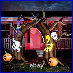 Halloween Inflatable 10 FT Tall Tree Archway with Skulls and Characters