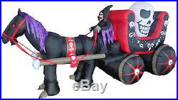 Halloween Inflatable Carriage with Huge Skull Indoor/Outdoor Decoration