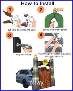 Halloween Inflatable Dinosaur Trunk or Treat Car Decorations Kit for SUV Bann