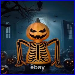 Halloween Inflatables Decorations Outdoor 5.6 Ft Pumpkin Skeleton Skull Giant In