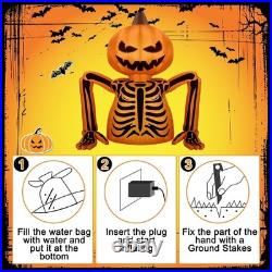 Halloween Inflatables Decorations Outdoor 5.6 Ft Pumpkin Skeleton Skull Giant In