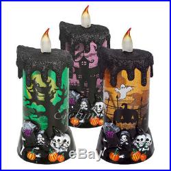 Halloween LED Water Snow Globe Candle Skull Light Decoration Lamp for Party