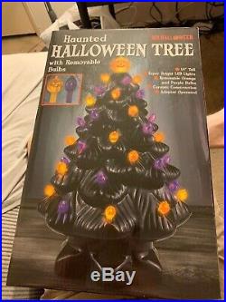 Halloween Lighted Black Ceramic Tree