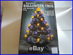 Halloween Lighted Black Ceramic Tree AC Adapter New In Box 14 Tall Mr Christmas