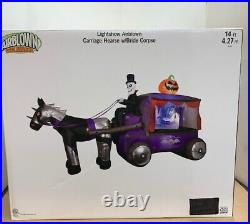 Halloween Lightshow Reaper Carriage Hearse Bride Corpse Airblown Inflatable 14