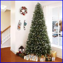 Halloween Outdoor Decoration 75 Ft Frosted Lightly Snow Flocked Prelit Artificia