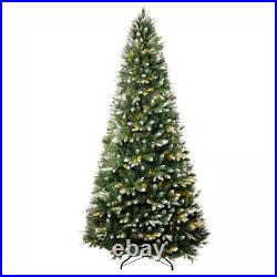 Halloween Outdoor Decoration 75 Ft Frosted Lightly Snow Flocked Prelit Artificia