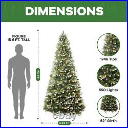 Halloween Outdoor Decoration 75 Ft Frosted Lightly Snow Flocked Prelit Artificia