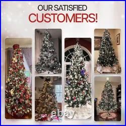 Halloween Outdoor Decoration 75 Ft Frosted Lightly Snow Flocked Prelit Artificia