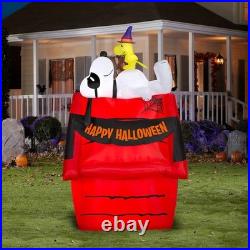 Halloween Peanuts 8.5' Foot Snoopy Woodstock on dog House Blow Up Inflatable NEW