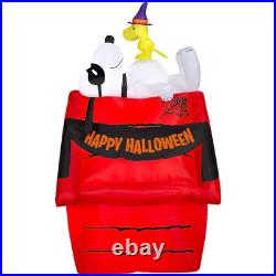 Halloween Peanuts 8.5' Foot Snoopy Woodstock on dog House Blow Up Inflatable NEW
