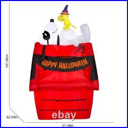 Halloween Peanuts 8.5' Foot Snoopy Woodstock on dog House Blow Up Inflatable NEW
