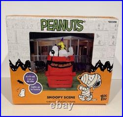 Halloween Peanuts 8.5' Foot Snoopy Woodstock on dog House Blow Up Inflatable NEW