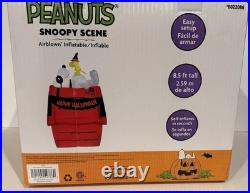 Halloween Peanuts 8.5' Foot Snoopy Woodstock on dog House Blow Up Inflatable NEW