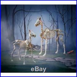Halloween Prop Standing Skeleton Horse 72 in. LED Eyes Spooky Sounds Scary Decor