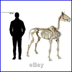 Halloween Prop Standing Skeleton Horse 72 in. LED Eyes Spooky Sounds Scary Decor