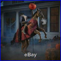 Halloween Props Life Size Decor Headless Horseman Animated Lighted Sounds Lights