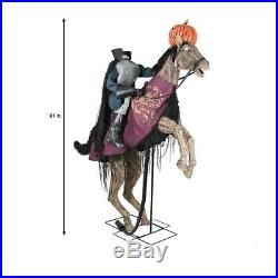 Halloween Props Life Size Decor Headless Horseman Animated Lighted Sounds Lights