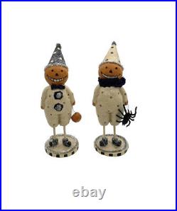 Halloween Pumpkin Figurine Trick or Treat Pair Holiday Decoration