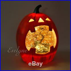 Halloween Pumpkin LED Water Snow Globe Light Decoration Lamp Skull for Party