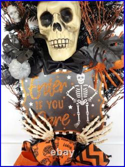 Halloween Spooky Skeleton Wreath Door Decor