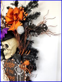 Halloween Spooky Skeleton Wreath Door Decor