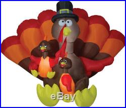 Halloween Thanksgiving 8.5 Ft Turkey Family Inflatable Airblown Yard Decor