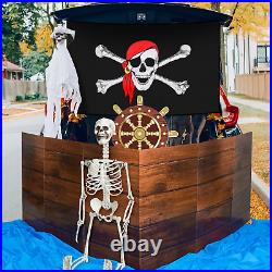 Halloween Trunk or Treat Car Decorations Kit Pirate Skull Backdrop Pirate Ship