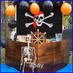 Halloween Trunk or Treat Car Decorations Kit Pirate Skull Backdrop Pirate Ship