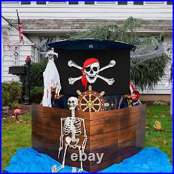 Halloween Trunk or Treat Car Decorations Kit Pirate Skull Backdrop Pirate Ship