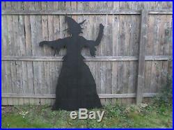 Halloween Witch Shadow Silhouette Black Wood Yard Art Lawn Halloween Decor