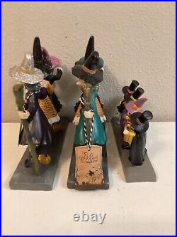 Halloween Witch Trio Witches on the March Dance Broom Pumpkin Sculpture Decor