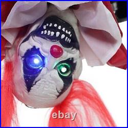 Halloween animatronic Upside Down Swinging Creepy Circus Clown LED prop