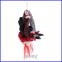 Halloween animatronic Upside Down Swinging Creepy Circus Clown LED prop