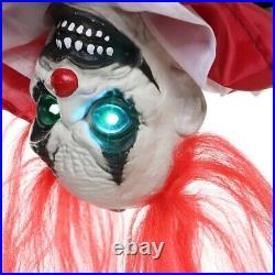 Halloween animatronic Upside Down Swinging Creepy Circus Clown LED prop