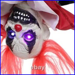 Halloween animatronic Upside Down Swinging Creepy Circus Clown LED prop