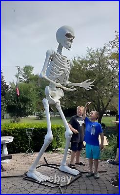 Hallowen Skeleton 10 Ft Giant Poseable Outdoor Decoration Celebrat Bone Colored