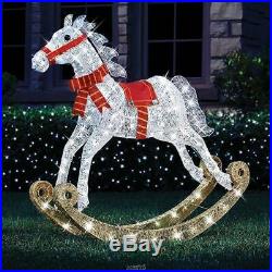 Hammacher 4′ Twinkling Rocking Horse Outdoor Christmas twinkle Lights Decoration